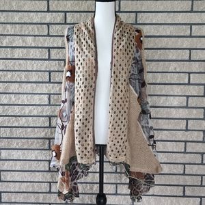 Last Drop Sale💥Women's Sleeveless Crafty Open Cardigan Vest Asymmetrical Hem